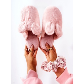 Pelzpantoffeln mit rosa Thorpe-Ohren 1