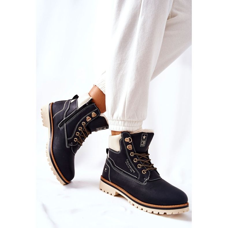 NEWS Damen Trapper Timberki Warmed Black Tiempo schwarz 1