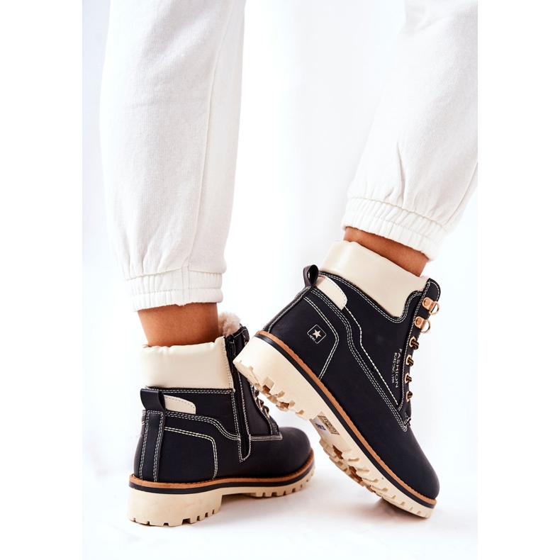 NEWS Damen Trapper Timberki Warmed Black Tiempo schwarz 2