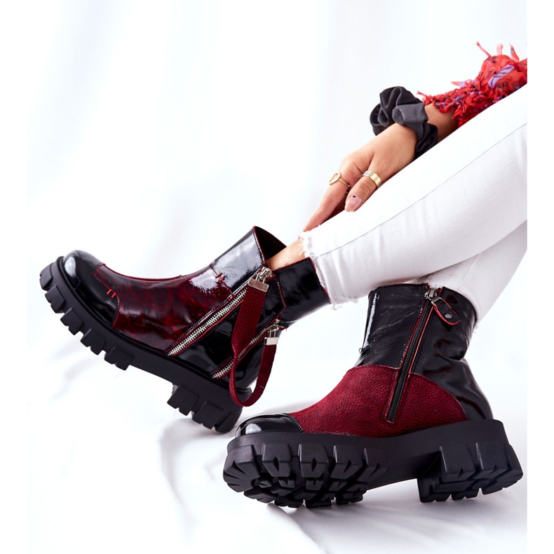 Lederstiefel Maciejka Schwarz-Claret 05137-33 rotwein 1
