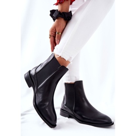 Chelsea-Boots aus Leder mit Absatz Laura Messi Schwarz 2353 2