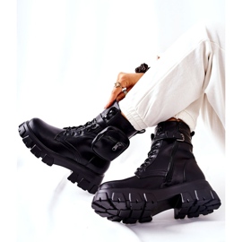 PG1 Schwarze Lanstrom-Arbeiterstiefel mit Nierengurt 2