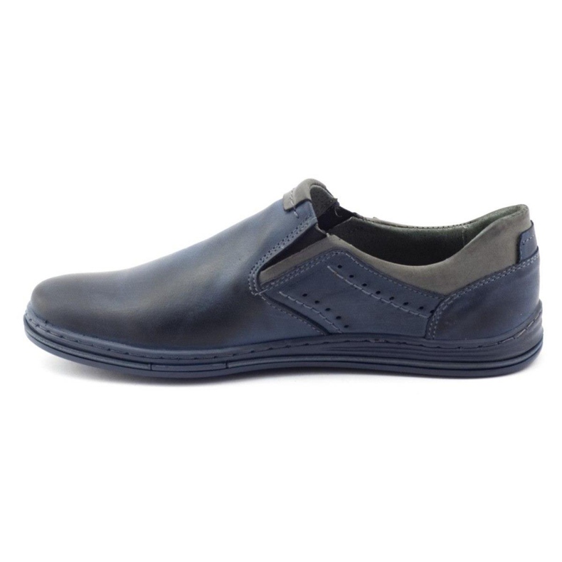 Polbut Herrenschuhe Slipper 401 marineblau navy blau grau 1