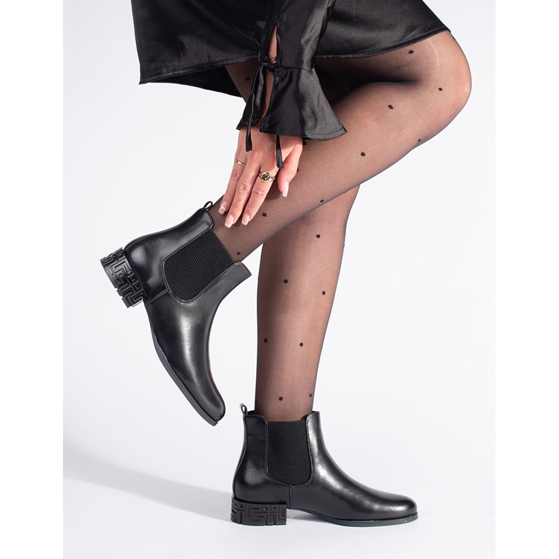 Sergio Leone Chelsea-Boots mit dekorativem Absatz schwarz 1