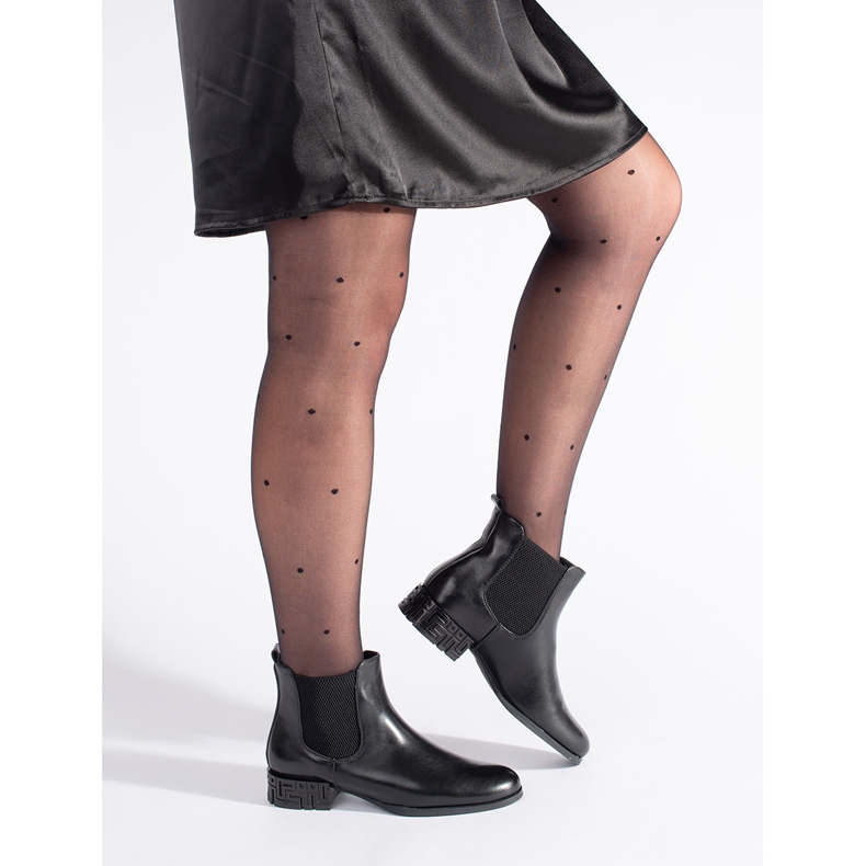 Sergio Leone Chelsea-Boots mit dekorativem Absatz schwarz 2