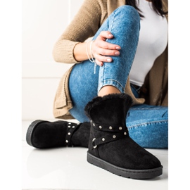 TRENDI Schwarzes Mukluki mit Zirkonen 2