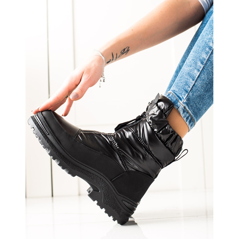 Weide Schwarze Schneestiefel auf dem Slider 1