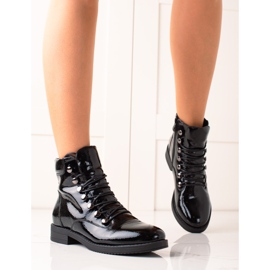 Filippo Lässige Lackstiefel schwarz 1