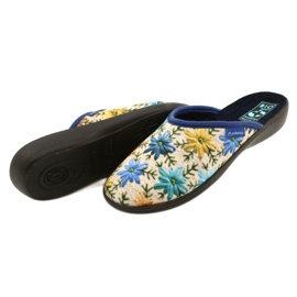 Damen Hausschuhe mit Blumen Adanex 26743 Beige-Blau 4