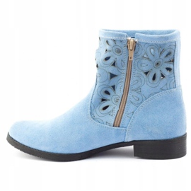 Olivier Bequeme Alice blaue durchbrochene Stiefel 1