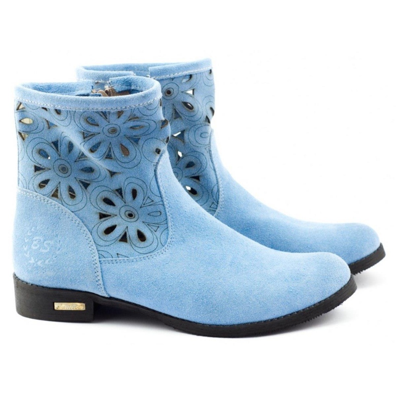 Olivier Bequeme Alice blaue durchbrochene Stiefel 2