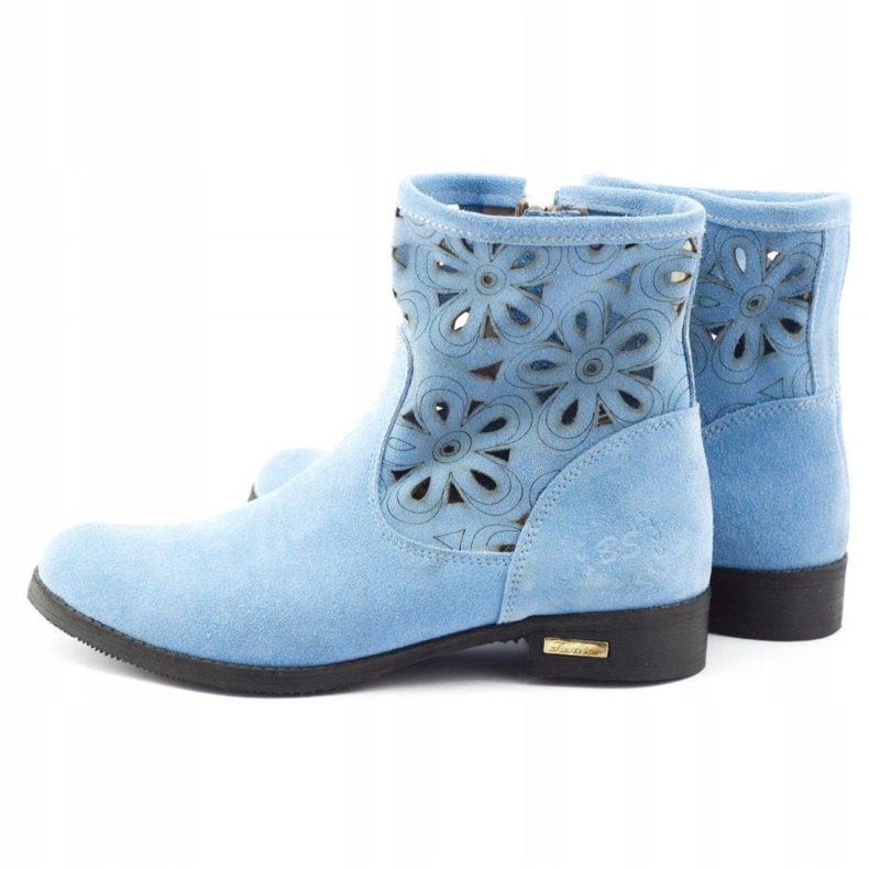 Olivier Bequeme Alice blaue durchbrochene Stiefel 3