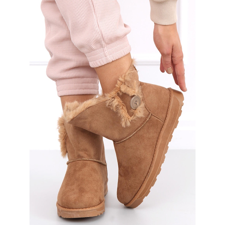 Schneestiefel mit Knopf Niki Camel braun 2