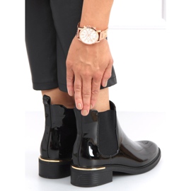 Lackierte Damen Chelsea Boots Petit Black schwarz 1