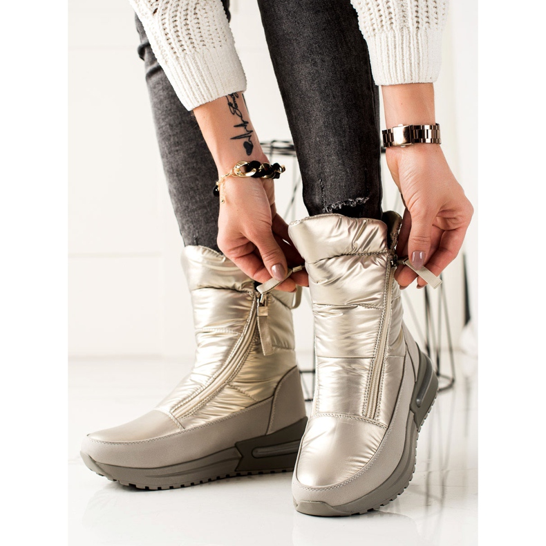 Weide Lässige silberne Schneestiefel 1