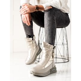 Weide Lässige silberne Schneestiefel silber- 2