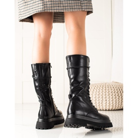 Seastar Hohe Stiefel mit Öko-Leder schwarz 1