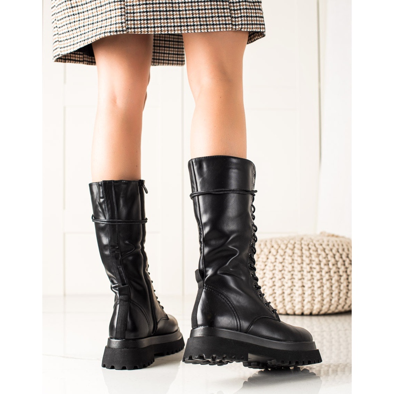 Seastar Hohe Stiefel mit Öko-Leder schwarz 1