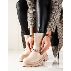 TRENDI Modische Plateaustiefel beige 2