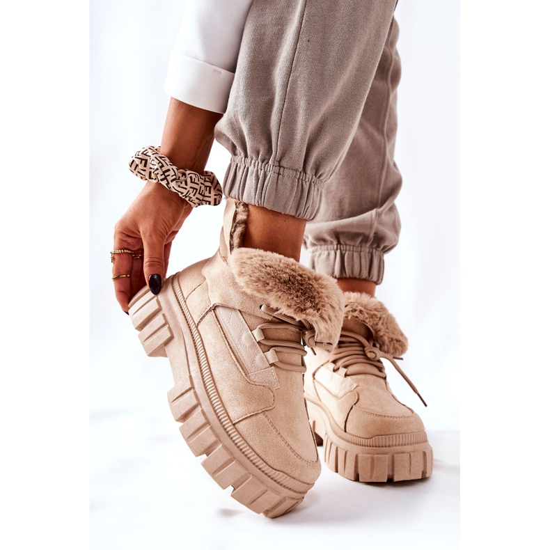 PM1 Warme Stiefel Trappers Beige Demaris 1