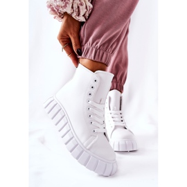 Hohe Sneakers aus Leder auf der weißen Meniphise-Plattform 1