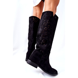 PG1 Durchbrochene Stiefel auf einem versteckten schwarzen Keilabsatz Lara rot 2