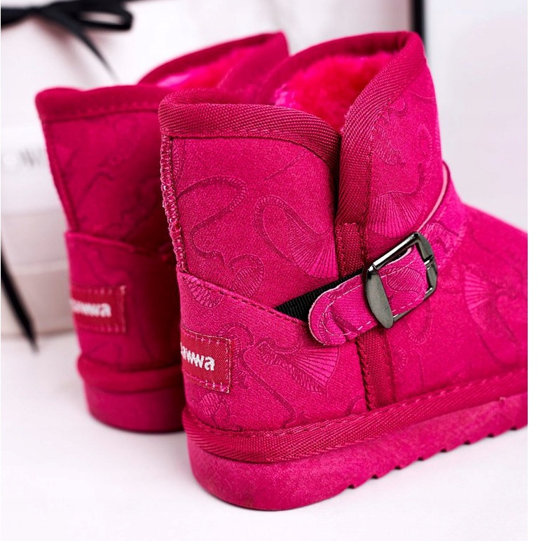 Apawwa Kinder-Schneestiefel mit Fell Fuchsia Kawai rosa 3