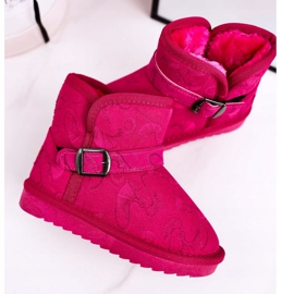 Apawwa Kinder-Schneestiefel mit Fell Fuchsia Kawai rosa 5