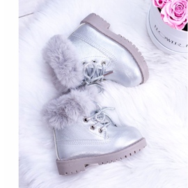 Silberne warme Kinderstiefel Trappers Fobos 1