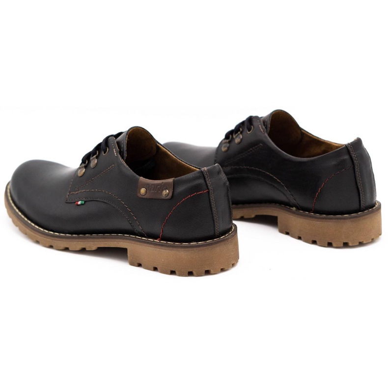 Olivier Herrenschuhe Leder Stiefeletten 812MP schwarz mit braun 4