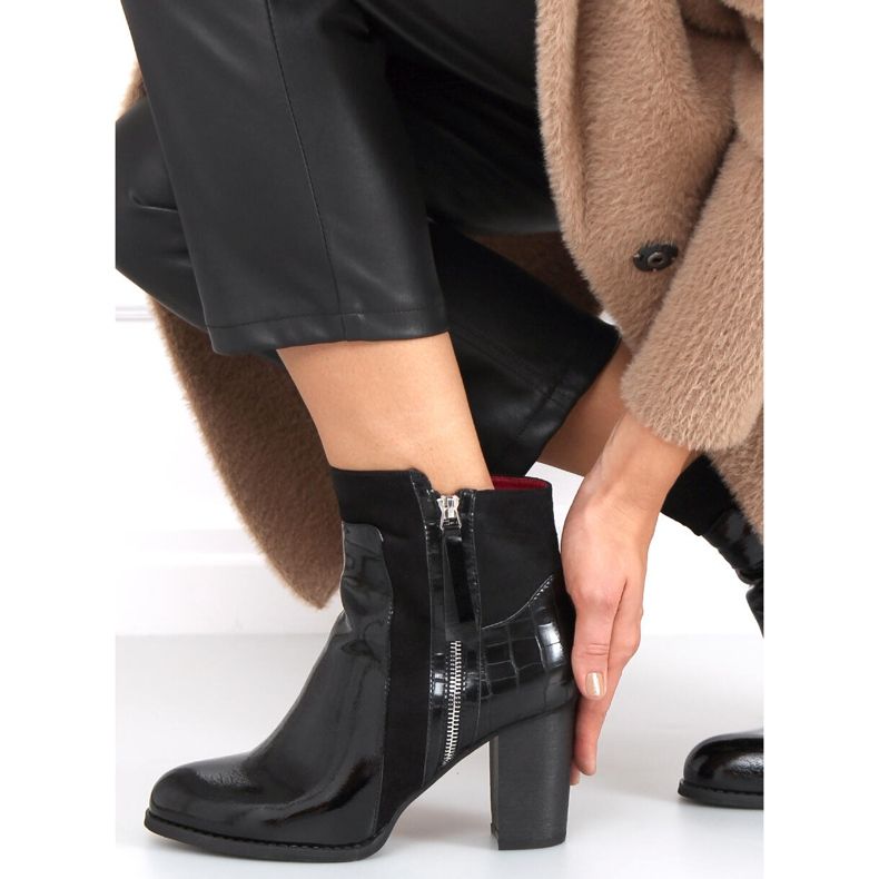 Stiefel mit hohem Absatz, Flame Black Mirror lackiert schwarz 2