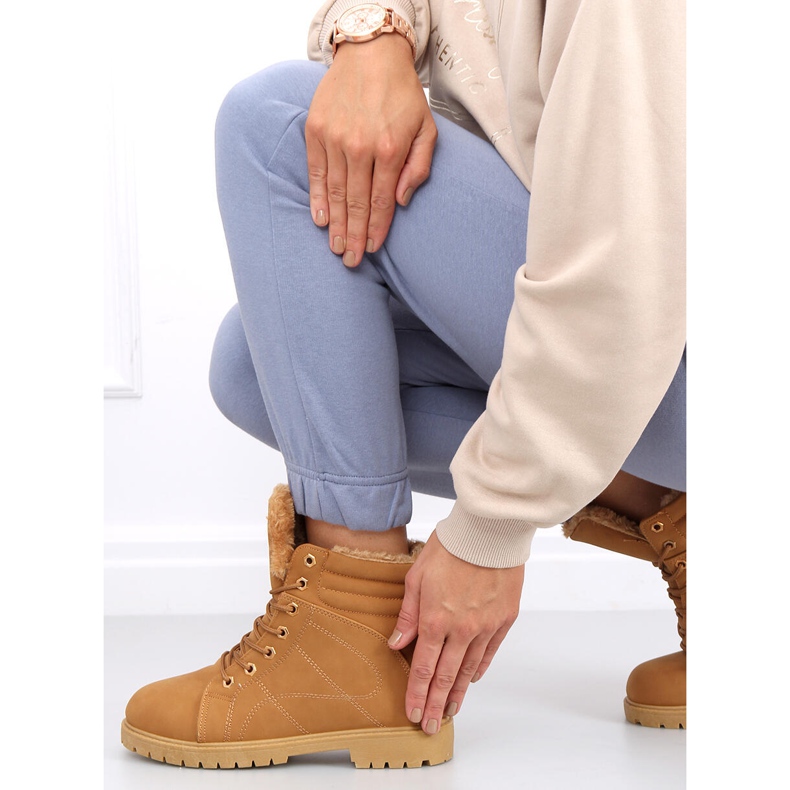 Isolierte Holzstiefel für Damen Polle Camel braun 1