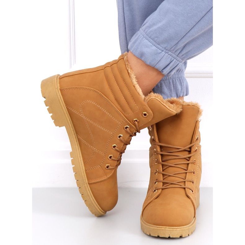 Isolierte Holzstiefel für Damen Polle Camel braun 2