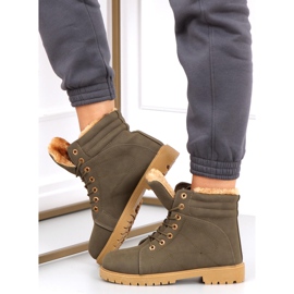 Isolierte Holzstiefel für Damen Polle Grün Schwarz 1