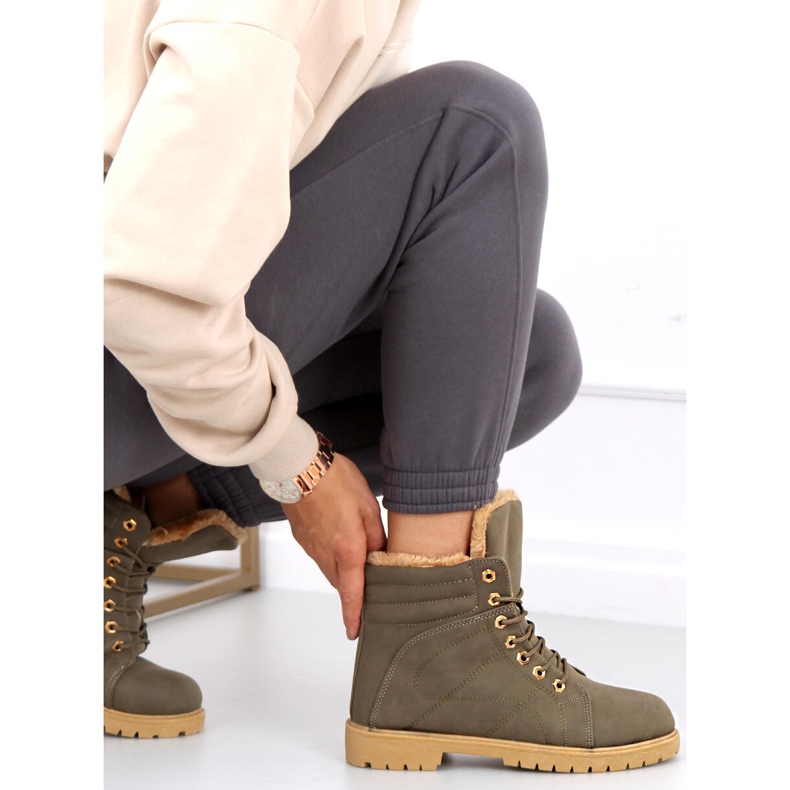 Isolierte Holzstiefel für Damen Polle Grün Schwarz 2