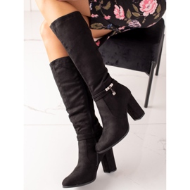 Queentina Elegante Stiefel mit Ornament schwarz 1