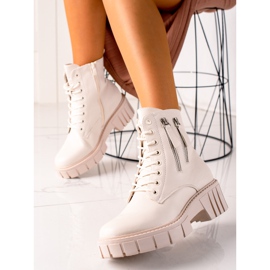 Goodin Modische Trapper mit dekorativen Reißverschlüssen beige 1