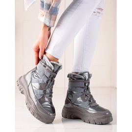 TRENDI Graue Schneestiefel LT240g silber- 1