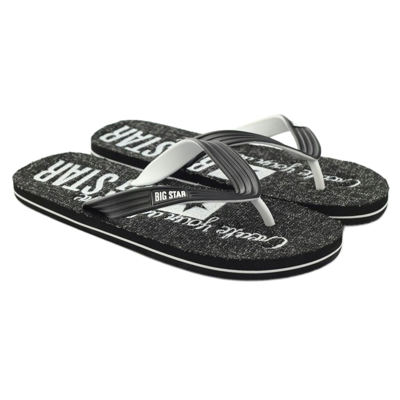 Big Star 174621 Flip Flops Herrenschuhe weiß schwarz 4