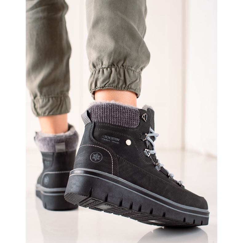 Goodin Bequeme lässige Trapper schwarz 1