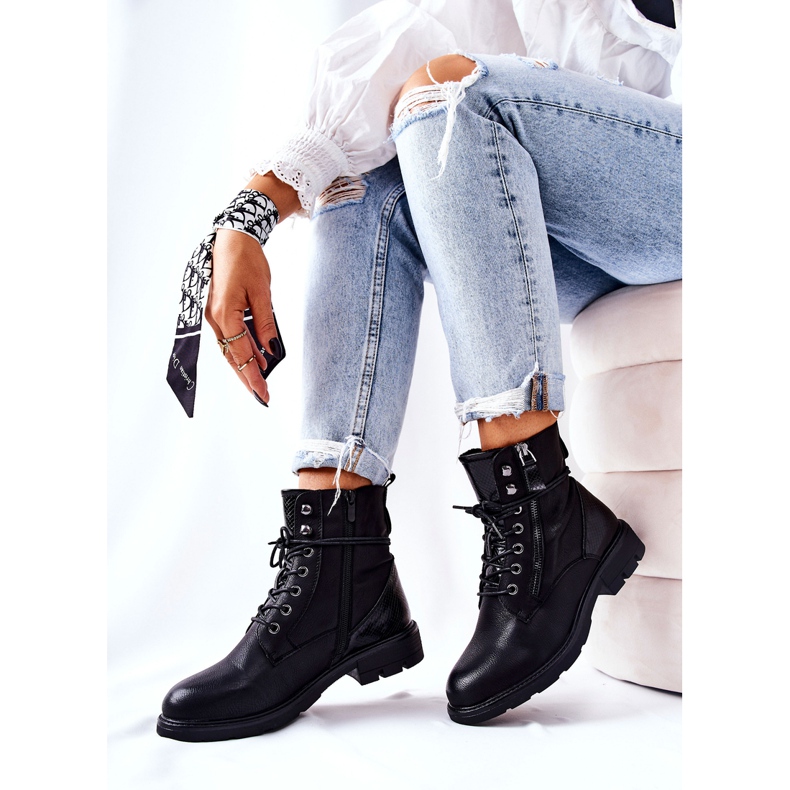 Schwarze Mirthbrow Warm Boots mit Reißverschluss 2