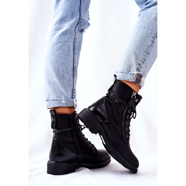 Schwarze Mirthbrow Warm Boots mit Reißverschluss 1