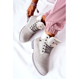 PH1 Gewärmte Leder-Trapper Hellgrau Laralis 1