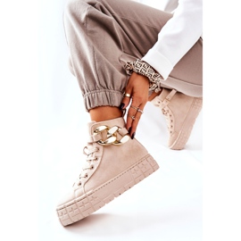 Hohe Sneakers auf der Evenia Light Beige Platform 1