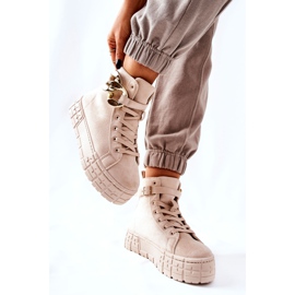 Hohe Sneakers auf der Evenia Light Beige Platform 2