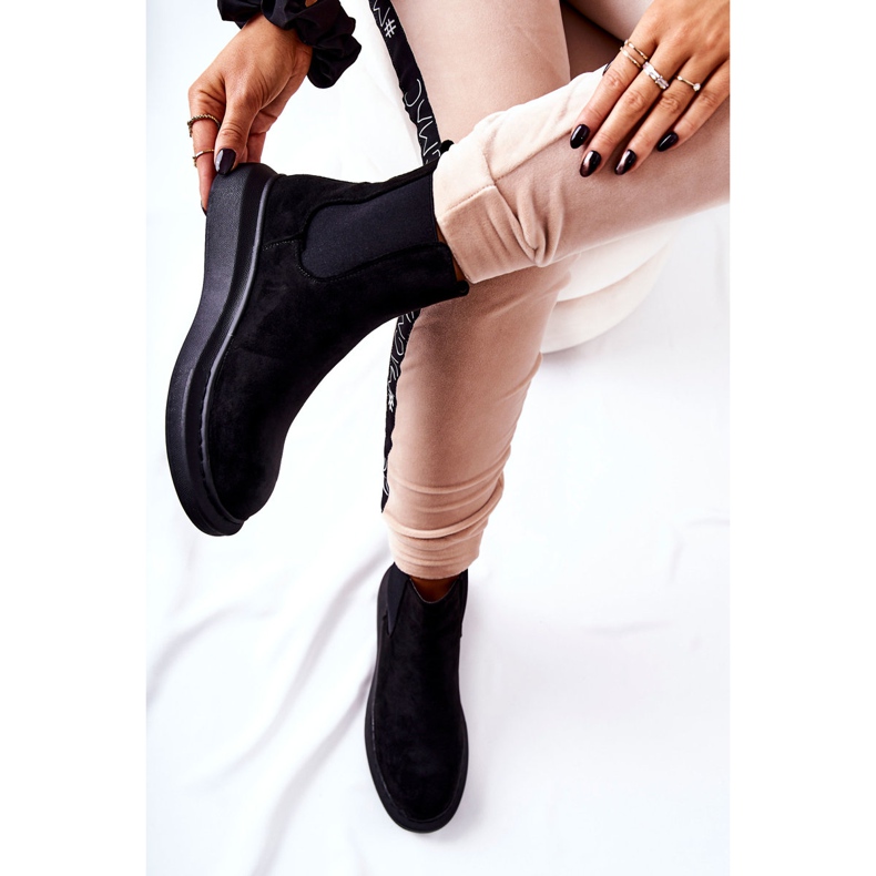 PS1 Wildleder Booties Jodhpur Stiefel auf der Black Marissa Plattform schwarz 1