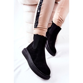 PS1 Wildleder Booties Jodhpur Stiefel auf der Black Marissa Plattform schwarz 2