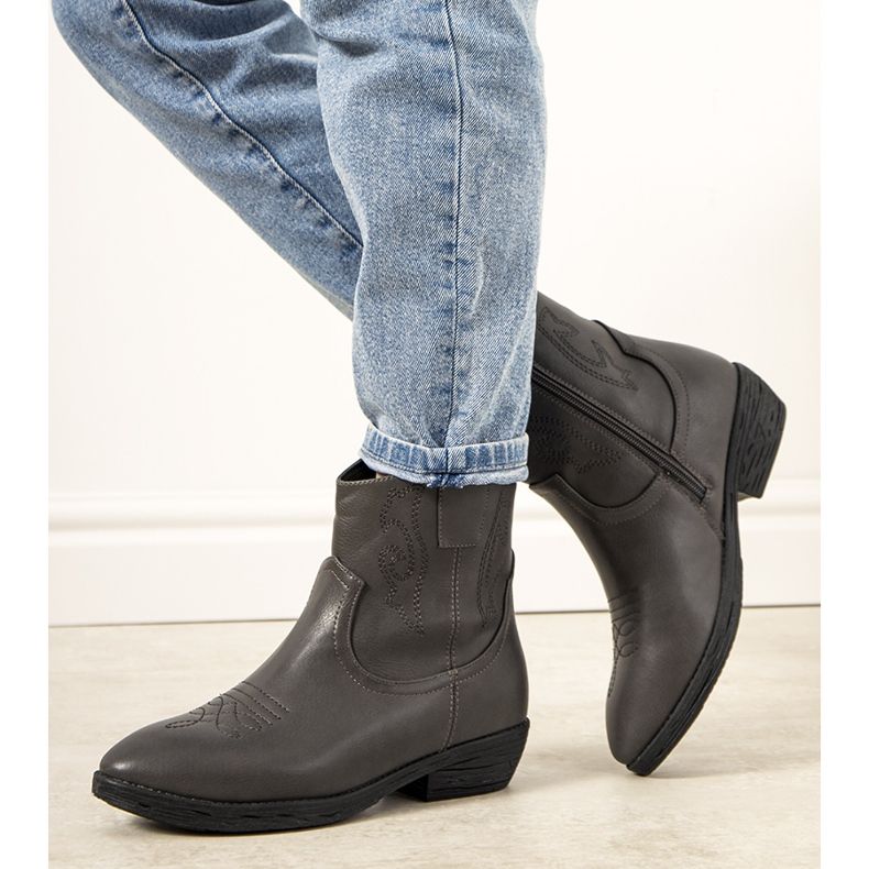 Graue isolierte Cowboystiefel Belda 1