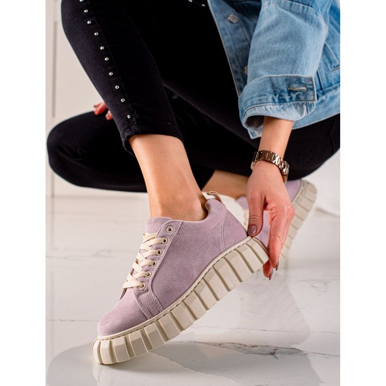 TRENDI Wildleder-Sneaker auf der Plattform violett 2