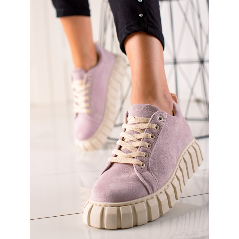 TRENDI Wildleder-Sneaker auf der Plattform violett 1